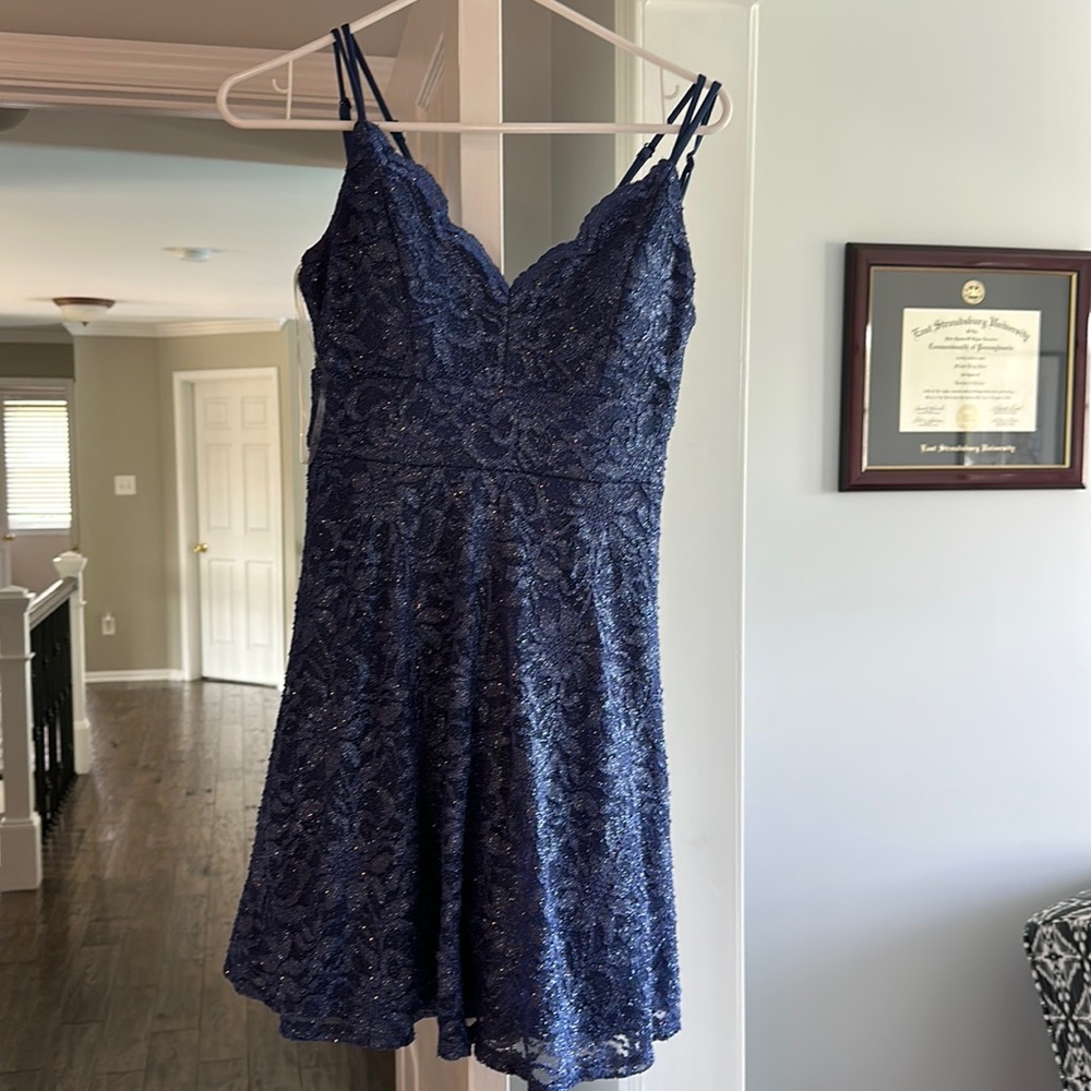 Royal blue sequins dress